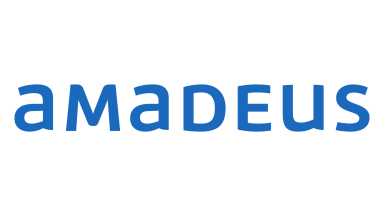 Amadeus logo in blue text on a white background.